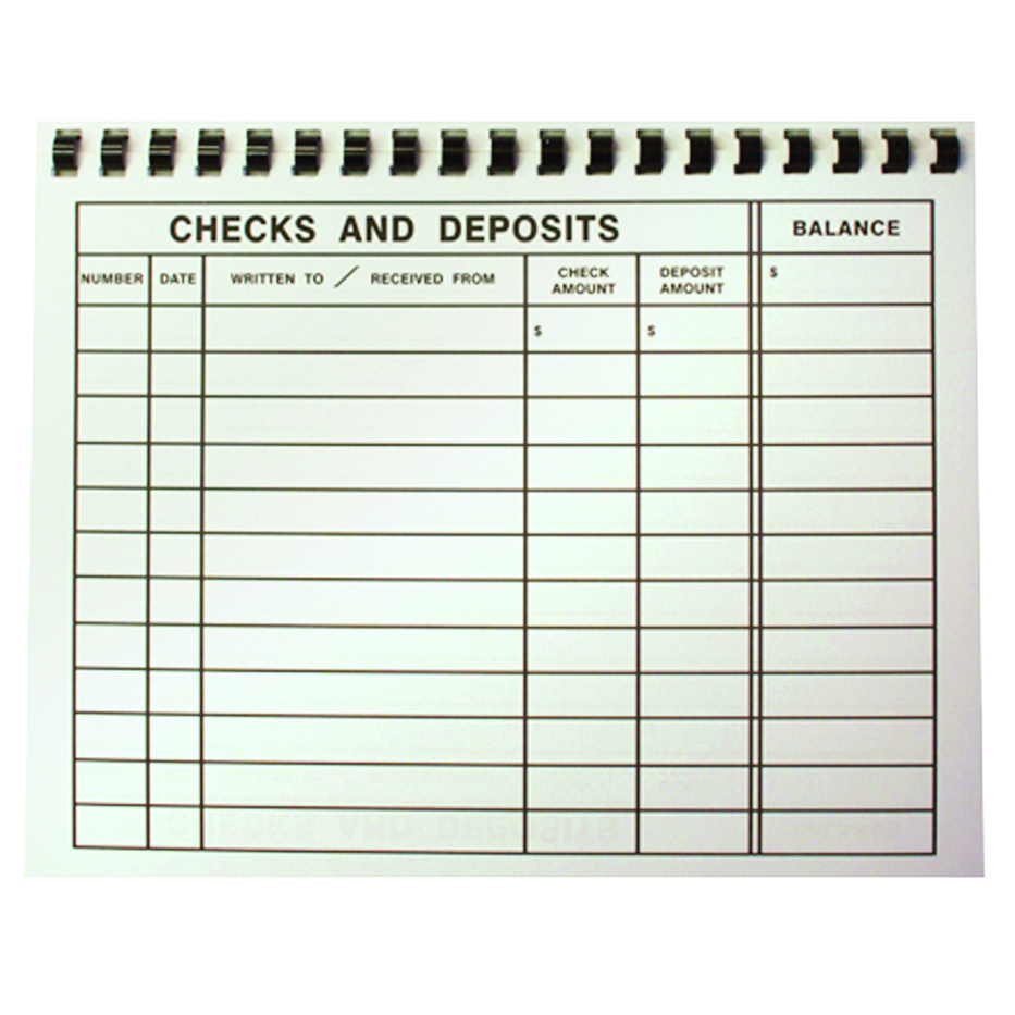 checkbook size check register printable