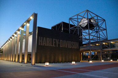 Harley Davidson Museum at dusk - image