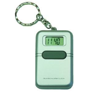 Talking keychain clock from the front.