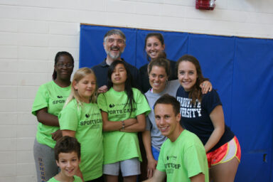 Ian and athletes from 2015 Sports Camp.