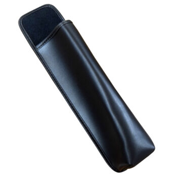 Black leather cane pouch