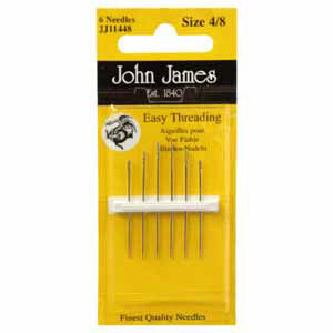 6 self threading needles in a packet.