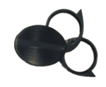 Circular magnifier with both 3x and 4x lenses folded outwards.