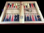Tactile Backgammon with wooden board for blind and low vision players