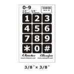 AbleSee Number Stickers White on Black high-contrast number labels