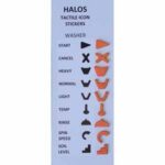 Sheet of tactile washer stickers