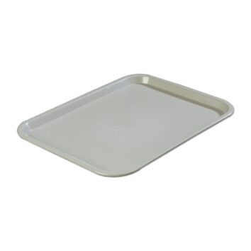 Gray Cafeteria Tray seen from an angle.