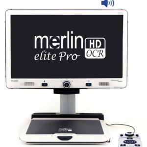 Merline Elite Pro from the front. The words "Merlin Elite Pro HD OCR" are on the screen.