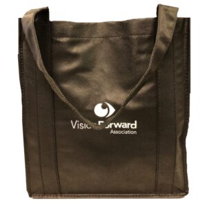 Black tote displaying the Vision Forward logo.