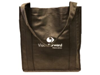 Black tote displaying the Vision Forward logo.