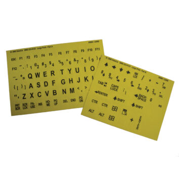 EZKey Computer Labels Black on Yellow