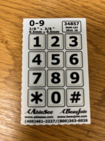 AbleSee Number Stickers Black on White