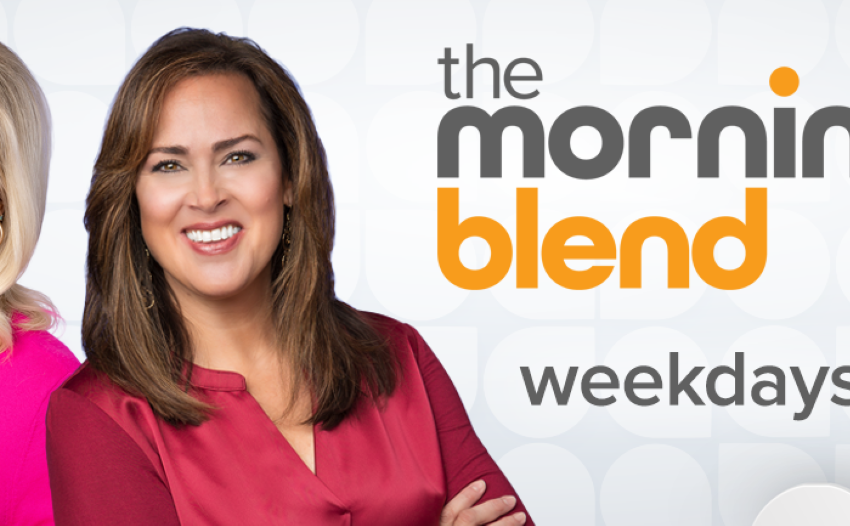 Picture of Morning Blend hosts and copy "The Morning Blend weekdays at 9 am"