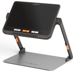 The Explore 12 sits in its stand with its screen off.