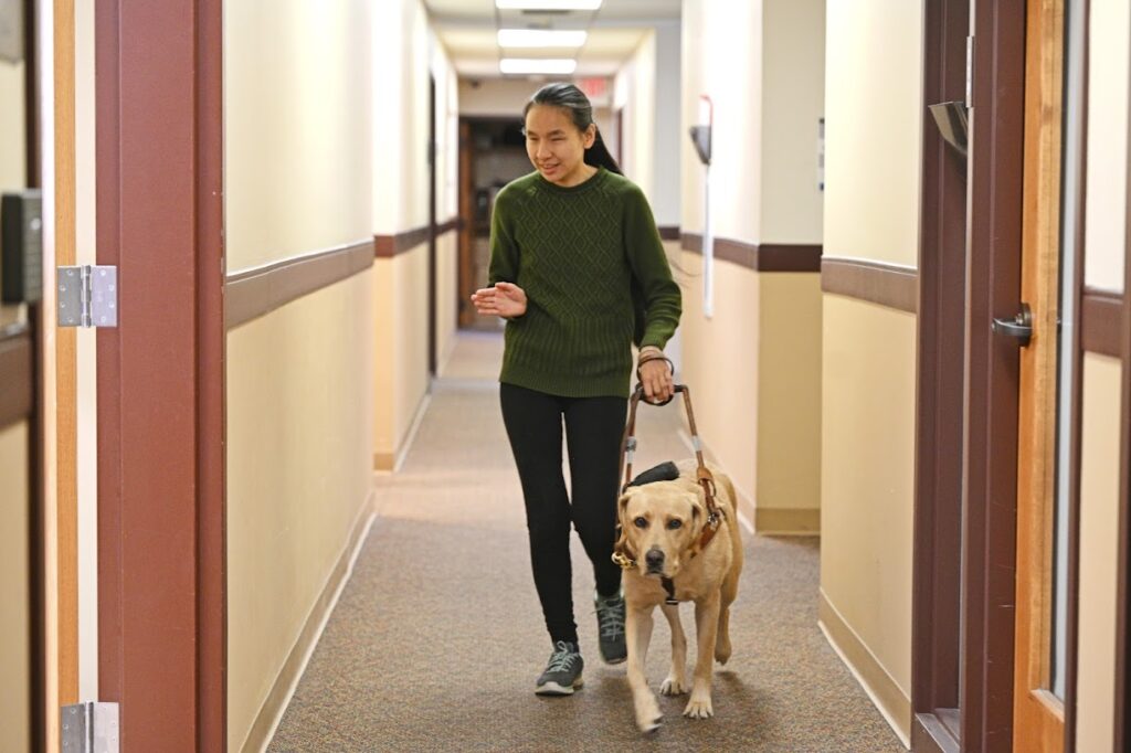 Northern Illinois University partners with Vision Forward to teach students Orientation and mobility. 